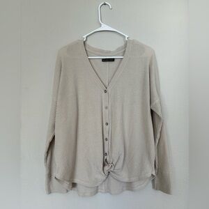 Abercrombie & Fitch Ribbed Lightweight Knit Neutral Sweater size medium